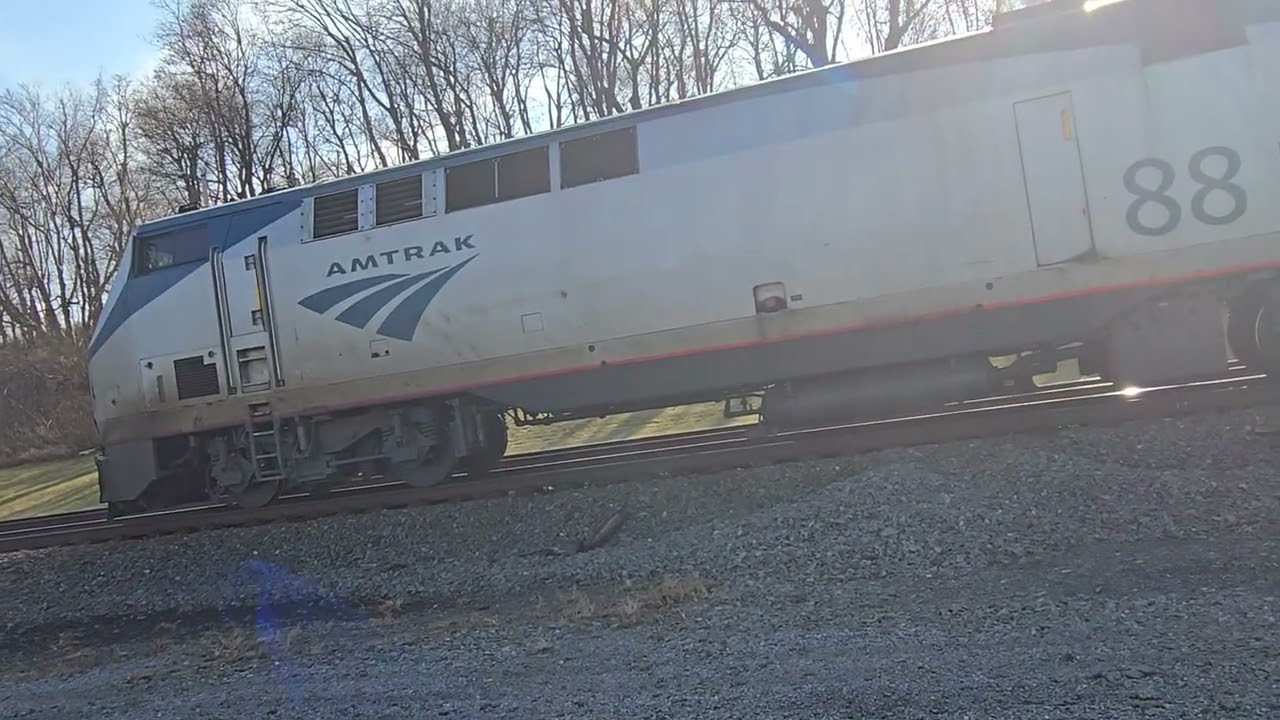 Amtrak #88 leads the eastbound Pennsylvanian at Lewistown, PA (01/08/2026)