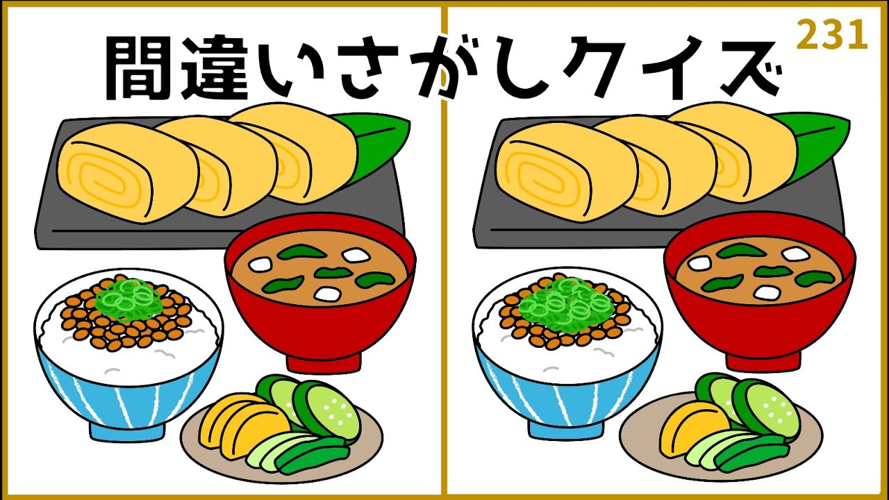 【間違い探しクイズ】無料で取り組める脳トレ！3カ所の違いを探し出そう【全3問】#231