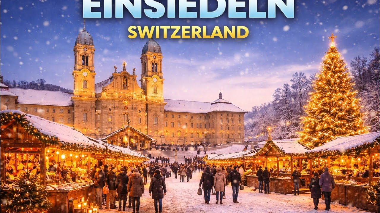 🇨🇭 🎄Christmas Day Walk 🎄Magical Snow‑Covered Einsiedeln Monastery Einsiedeln