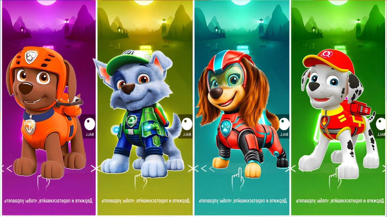 Paw Patrol honim vs Ryder vs Rublle vs Marshel Coffin Dance Music Tiles Hop Edim Rush