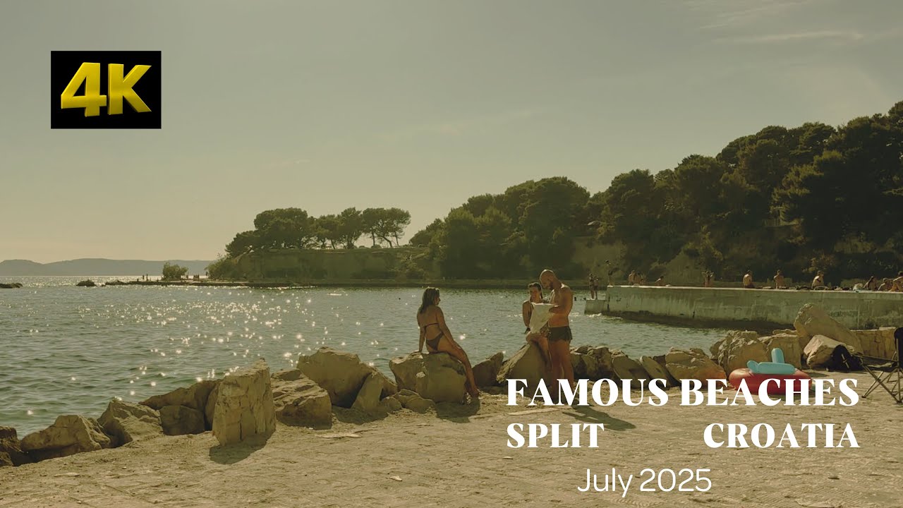 Split, Croatia  🇭🇷 | Famous Beaches & Seaside Walk | July Summer 2025 – 60fps[4K]