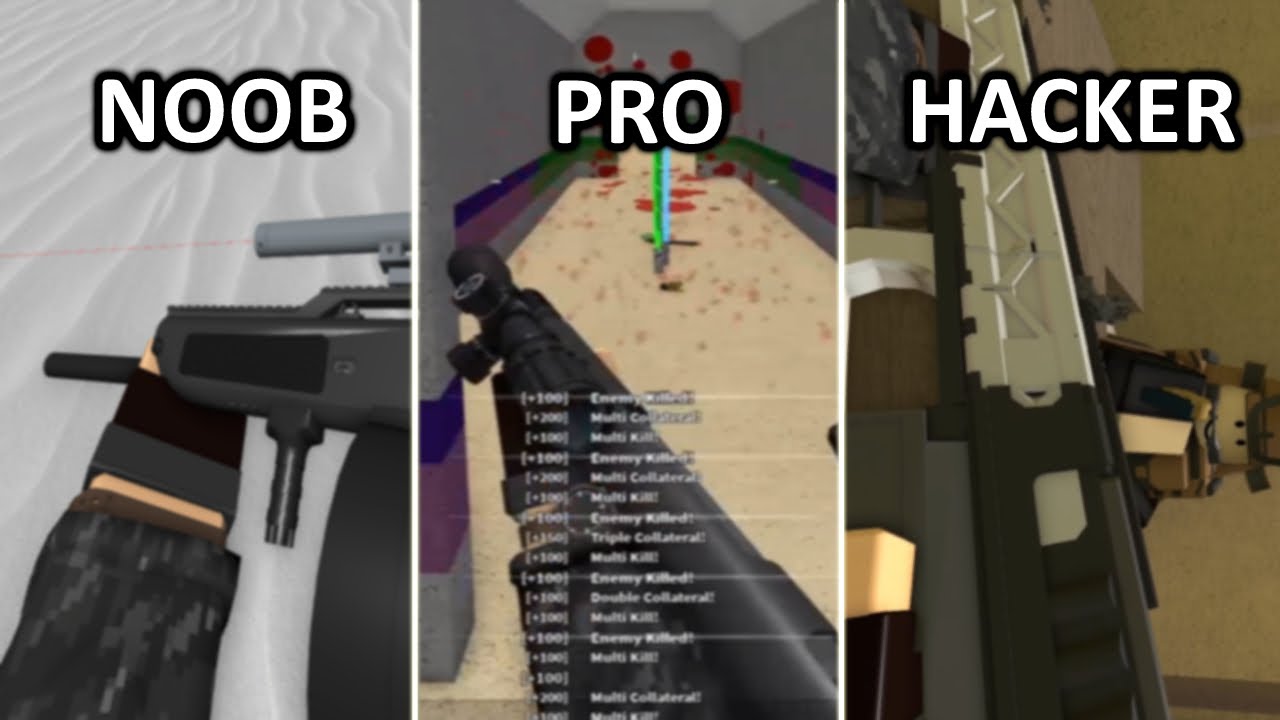 phantom forces noob vs pro vs hacker
