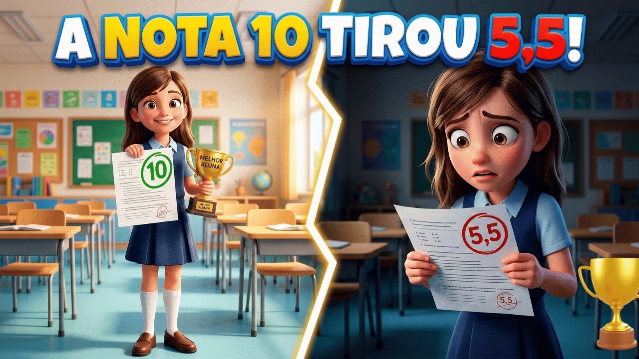 O Dia em que a Aluna Nota 10 Tirou 5,5 (O Fim da Perfeição?) 📉 #boletimescolar #melhoraluna