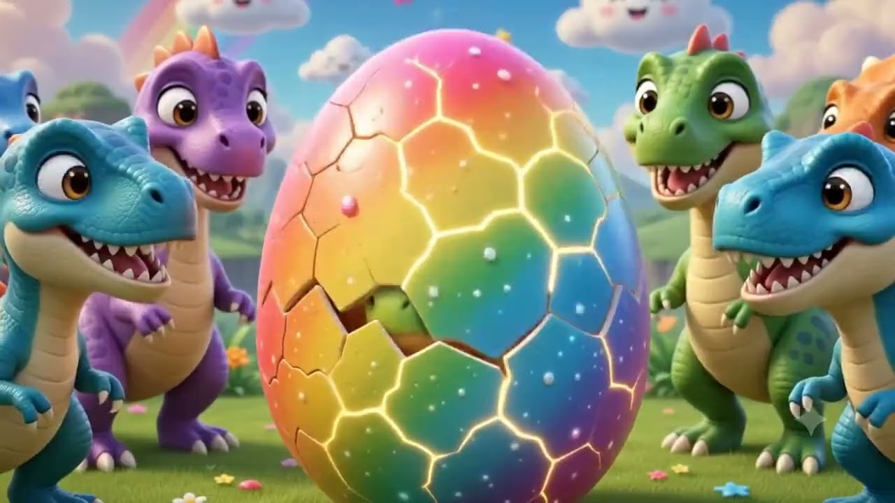 The Giant Rainbow Egg Surprise! 🦖 Baby Dino Adventure Story | Dollar Kidz TV