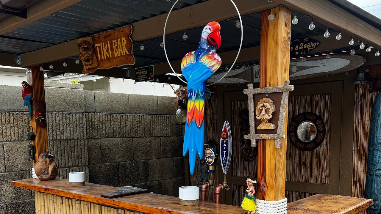 Backyard shed tiki bar