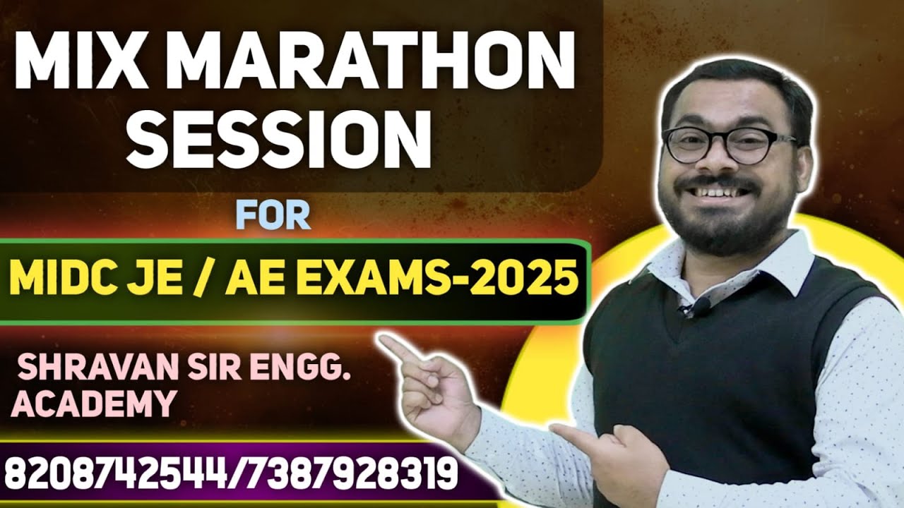 LECTURE -1 MIX MARATHON SESSION FOR MIDC | MAHATRANSCO | WRD EXAM 2025 BY SHRAWAN PAWAR SIR