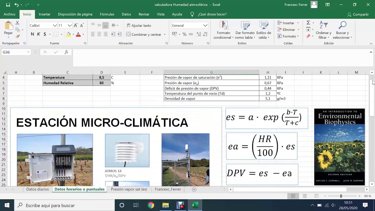 Calculadora Humedad Atmosférica