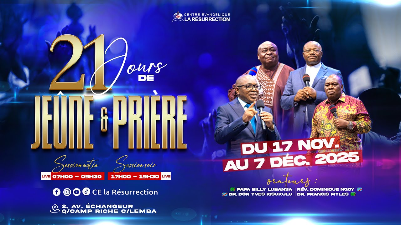 🛑 Spécial 21 Jours de jeûne et prière  | Dr. Francis MYLES | MARDI 25-11-25 | JOUR 9, S/SOIR