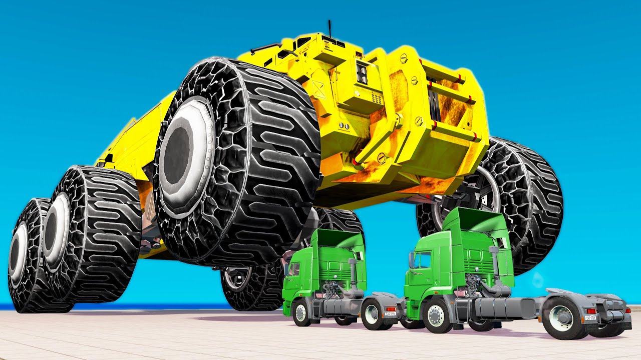 Giants Machines Crushes Cars #17 - Beamng drive