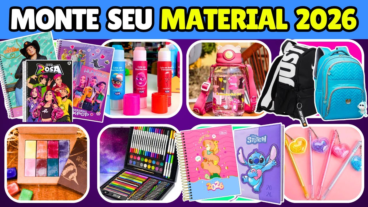 📚 MONTE SEU MATERIAL ESCOLAR 2026  #quiz  #materialescolar #materialescolar2026