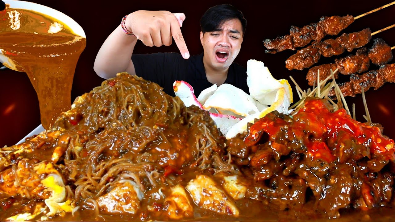 MUKBANG 50 TUSUK SATE AYAM + 4 BUNGKUS KETOPRAK BANJIR BUMBU KACANG