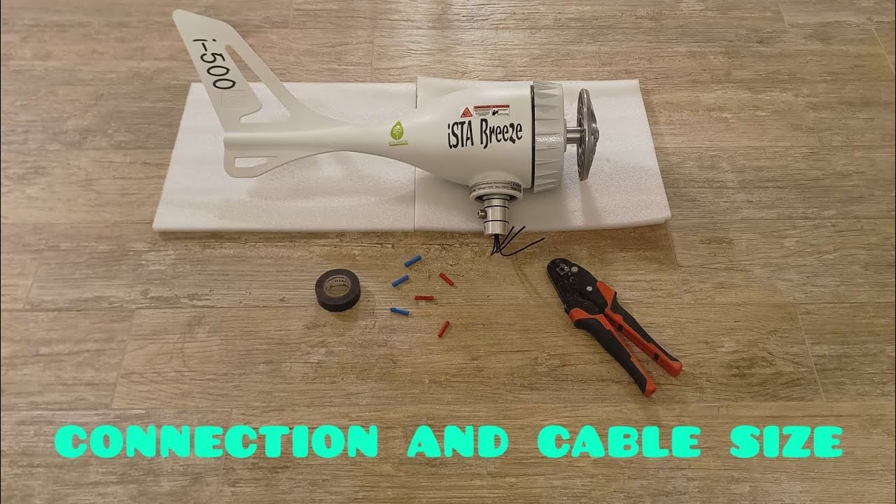 Wind turbine vawt horizontal 12V 500 watt max connection cable and size cable #windturbine
