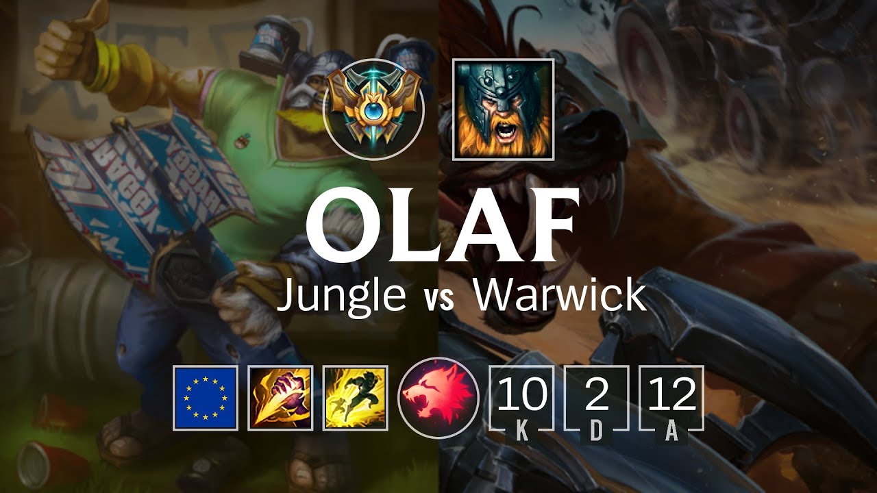 Olaf Jungle vs Warwick - EUW Challenger Patch 8.10