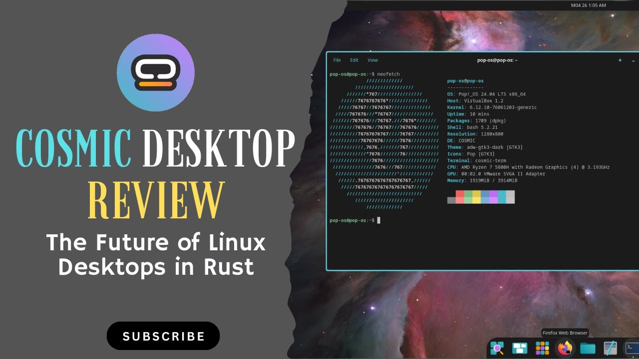 Обзор рабочего стола COSMIC: будущее рабочих столов Linux в Rust | System76 COSMIC 2025