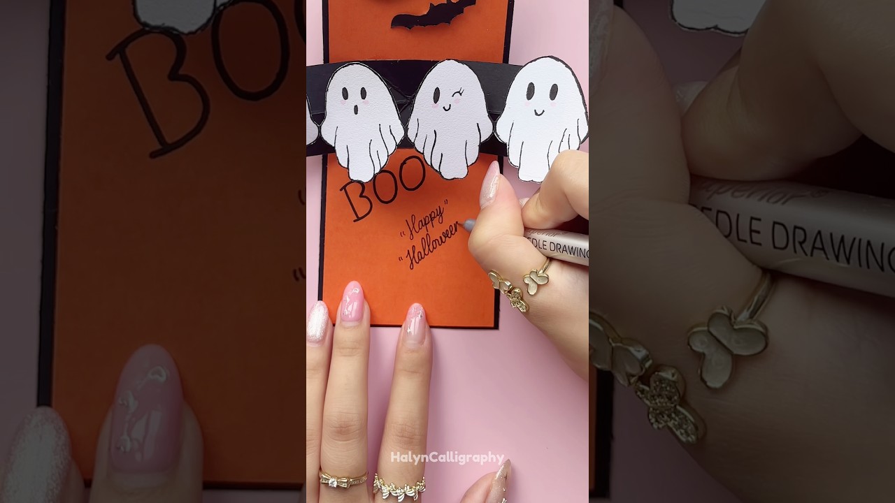 Kartka DIY na Szczęśliwego Halloween 👻 Pomysł na prostą kartkę typu pop-up