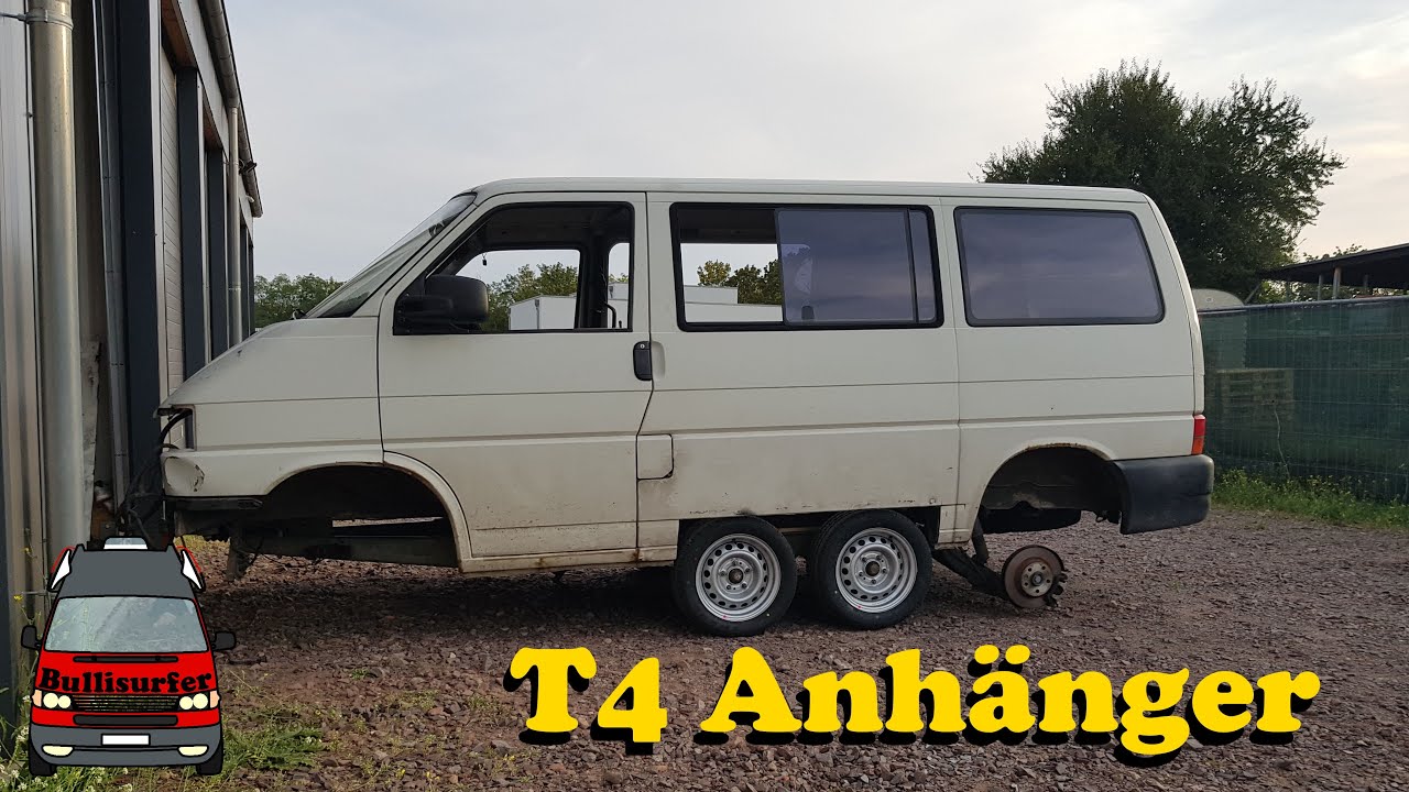 T4 Karosse auf das Anhängergestell setzen - VW T4 Anhänger bauen
