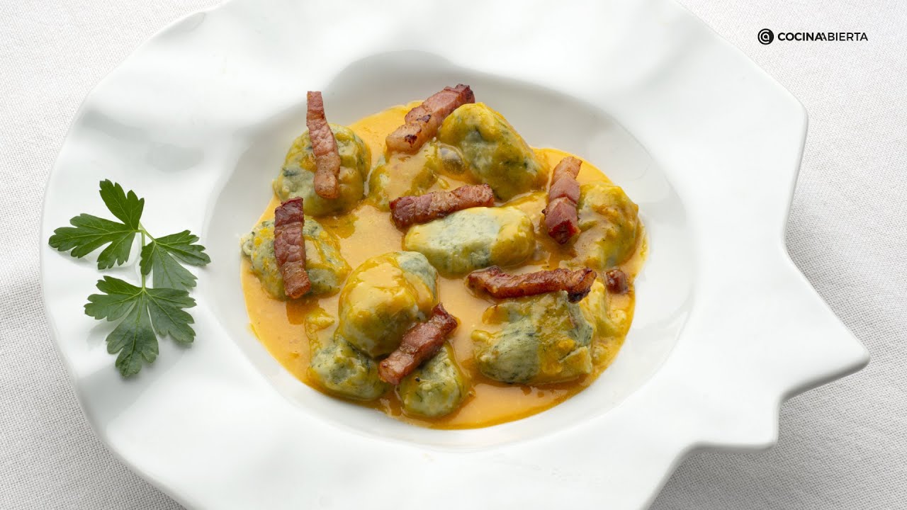 Ñoquis de espinaca rellenos de queso con Joseba Arguiñano