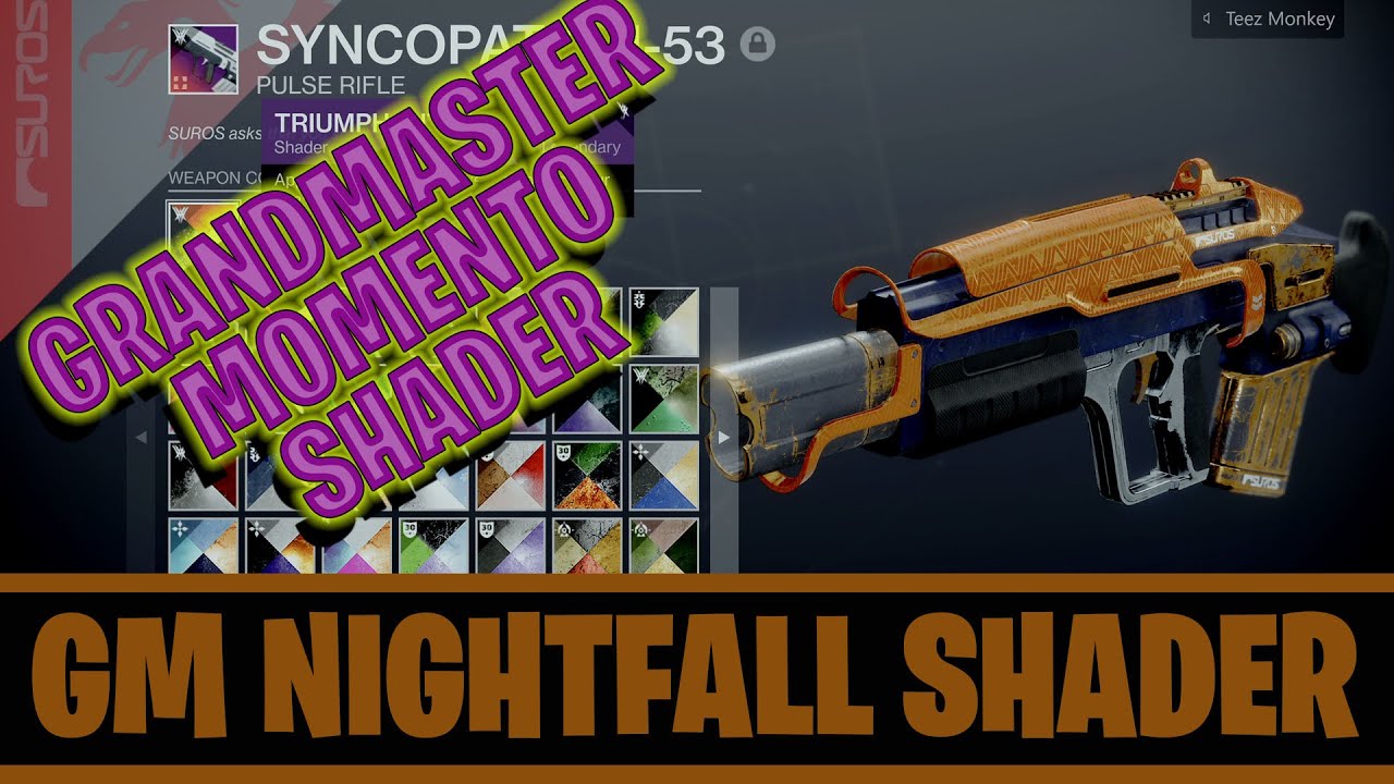 Destiny 2 - Grandmaster Nightfall Momento and Shader