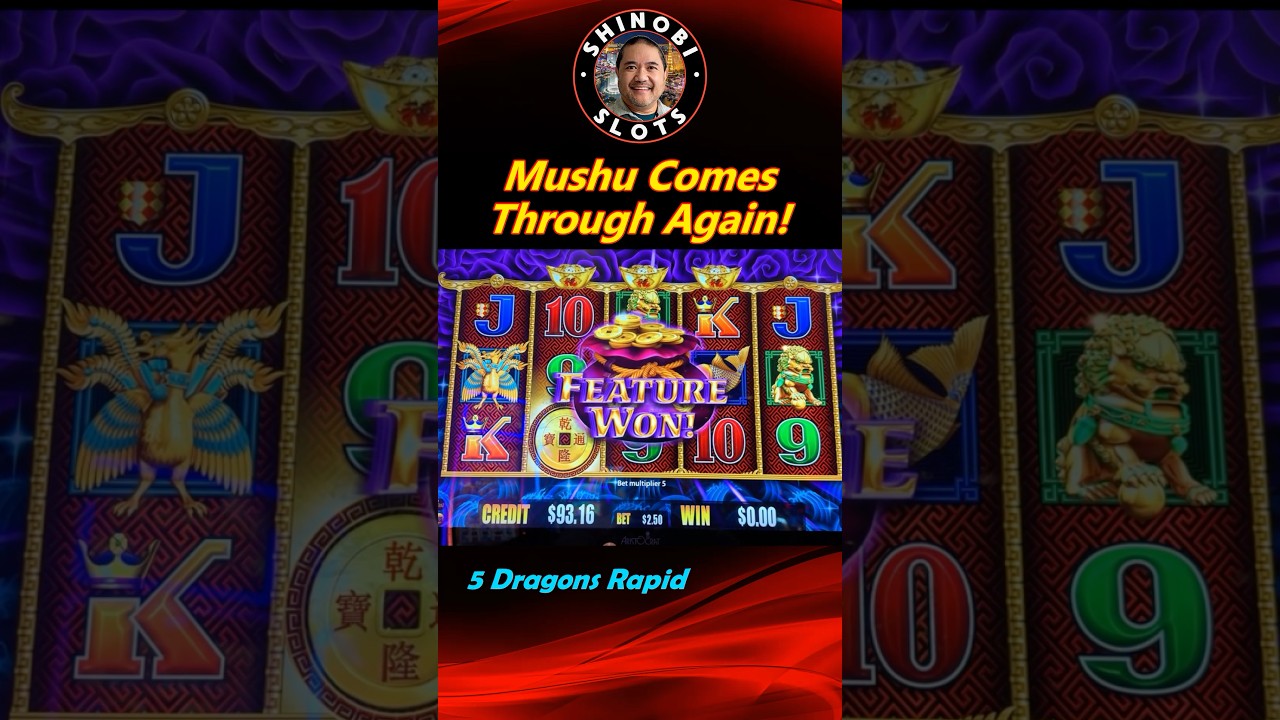 Mushu Comes Through Yet Again in 5 Dragons Rapid For Me! #shinobislots #shorts #shortfeed