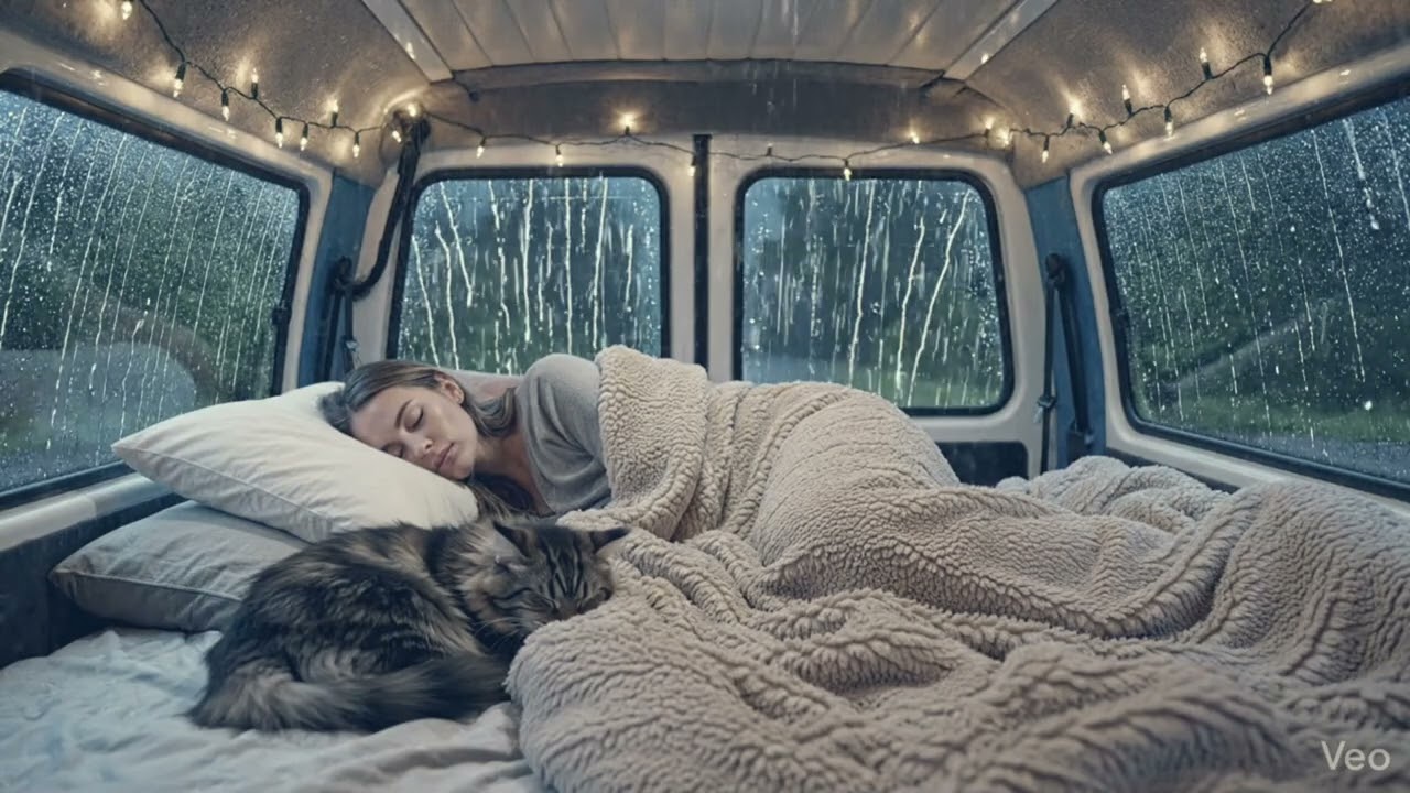 Fall Asleep Fast with Rain ASMR I Van Night