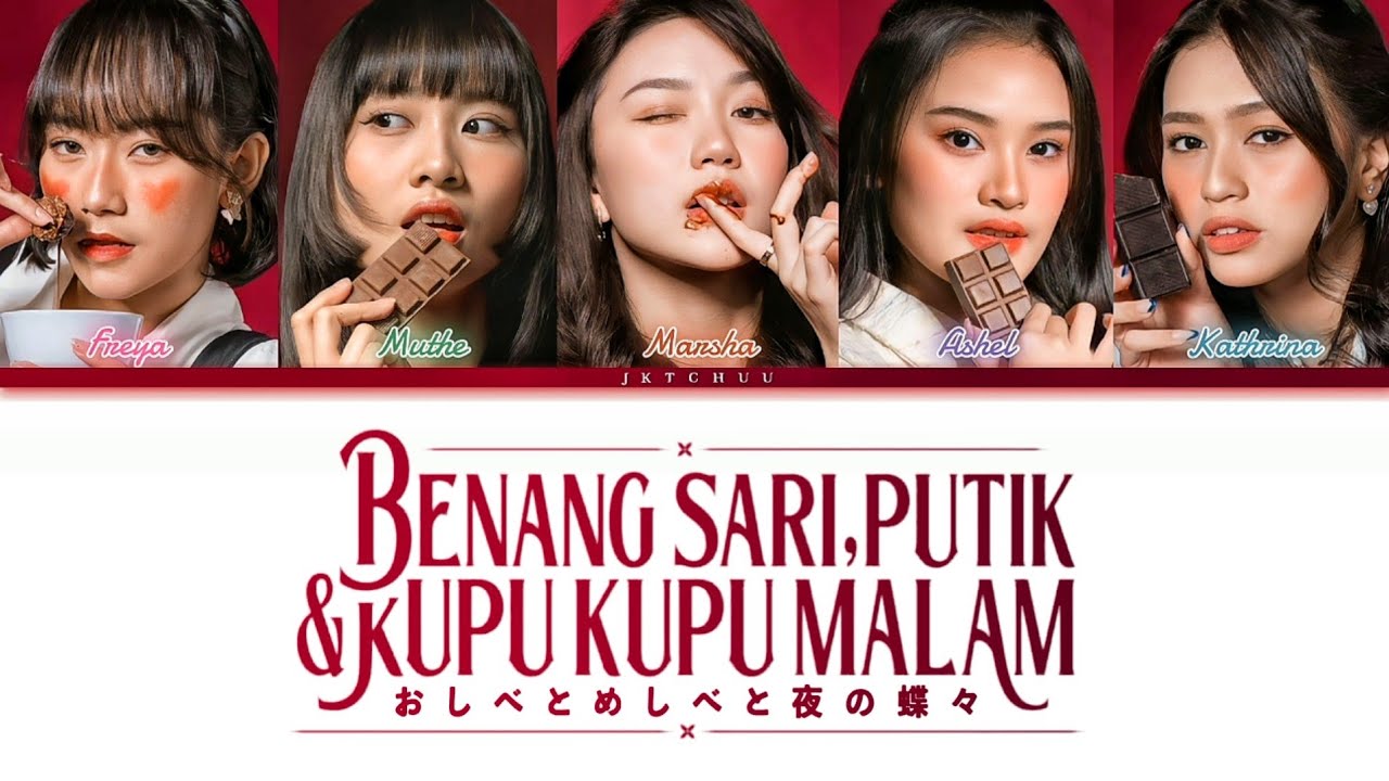 JKT48 — Benang Sari, Putik, dan Kupu-Kupu Malam (color coded lyrics)