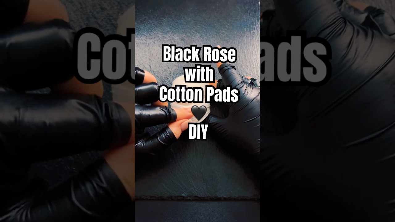 🖤Black Rose with Cotton Pads #diy #creative #craft #rose #black