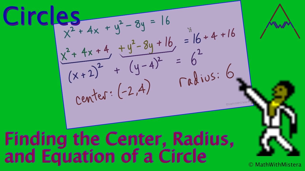 Find the Radius, Center, and Equation of a Circle -- Part 1