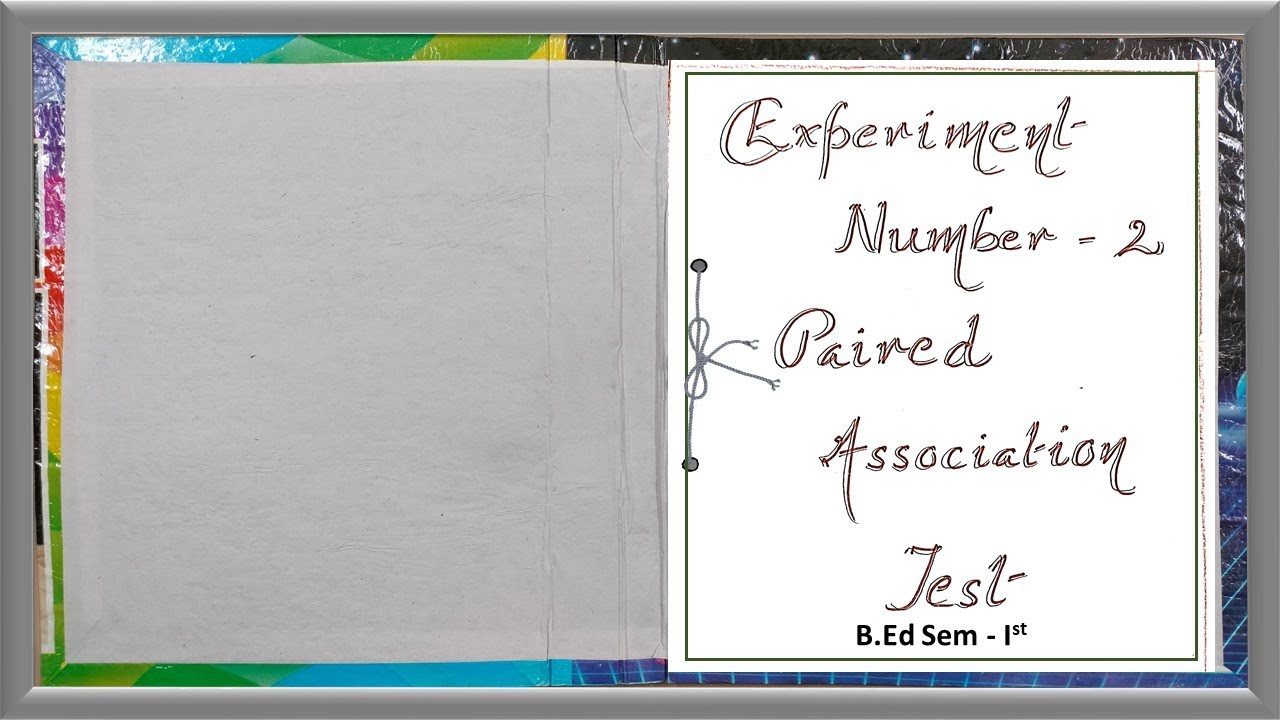 Paired Association Test (PAT) Project File | Psychology Practical File In English
