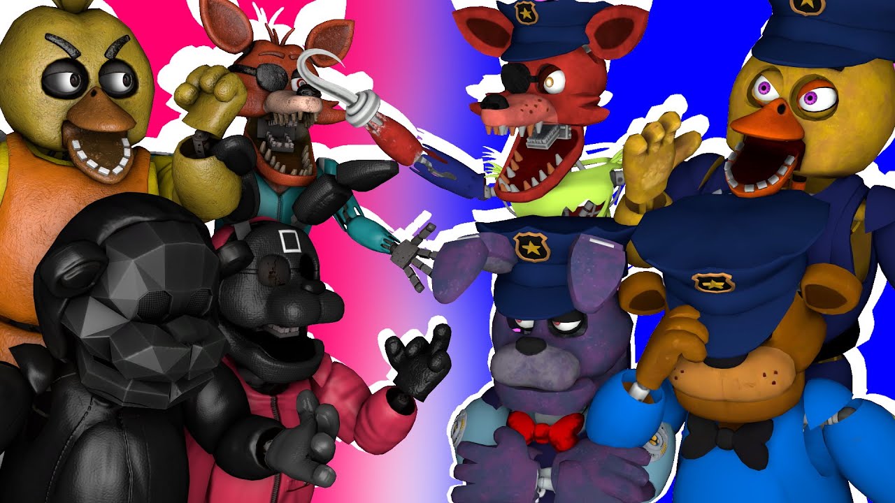 [SFM FNaF] Squid Game vs Police