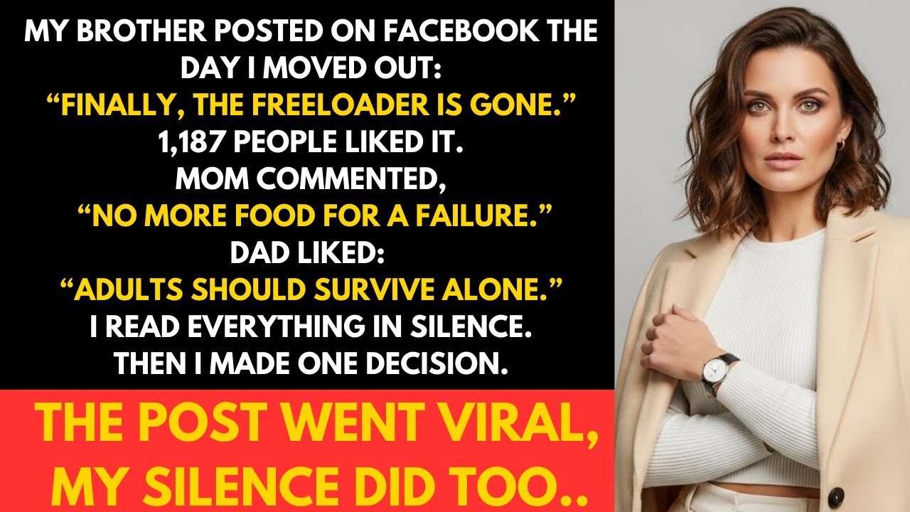 My Brother Proudly Posted on FB the Day I Moved Out: “Finally, the freeloader is gone
