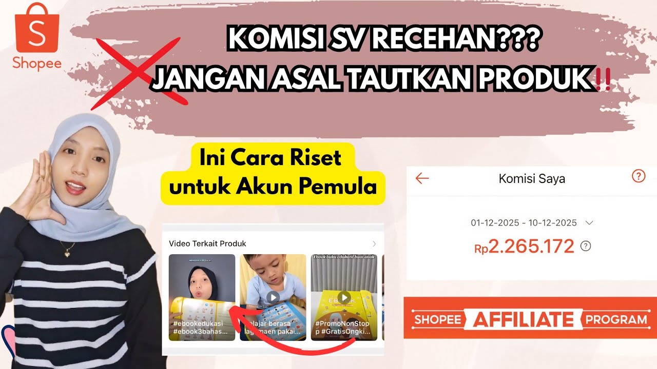 CARA PILIH PRODUK SHOPEE VIDEO AFFILIATE UNTUK AKUN PEMULA | KOMISI NGGAK RECEH LAGI‼️