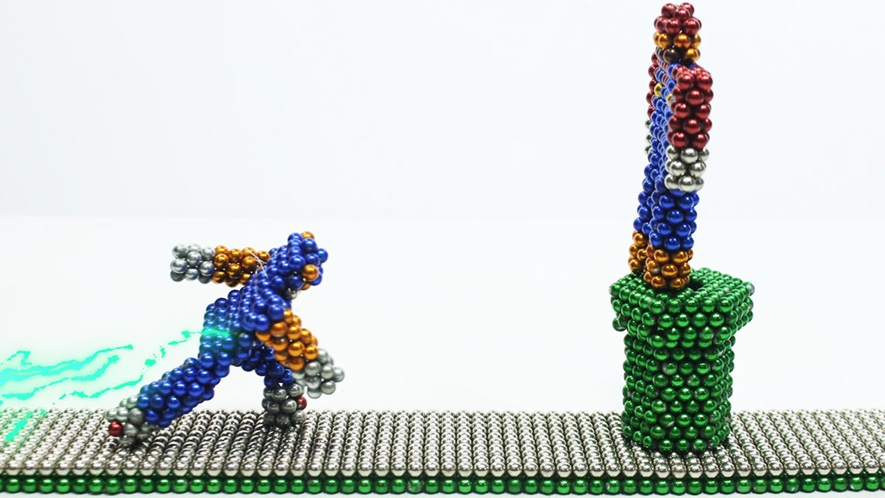 Sonic The Hedgehog Vs Super Mario with Magnetic Balls (Stop Motion)