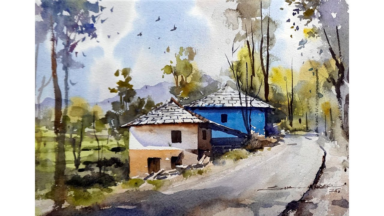 Watercolor Landscape Painting