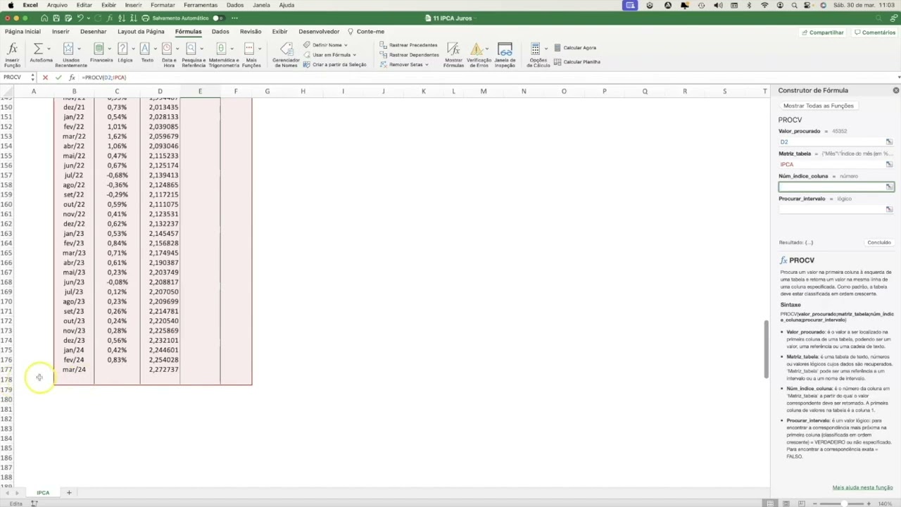 EXCEL 11l Cálculo IPCA + Juros