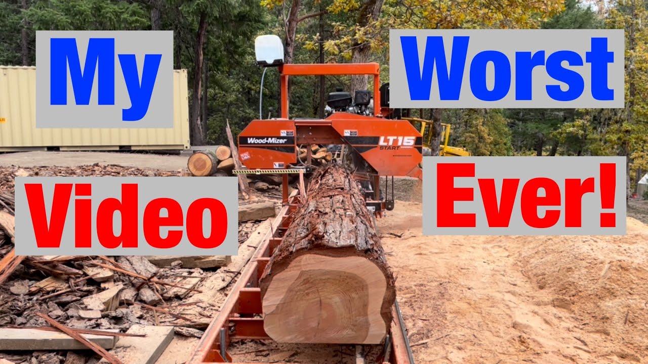Milling Lousy 2x12 Incense Cedar Lumber From a Bad Log on Woodmizer LT15 Sawmill