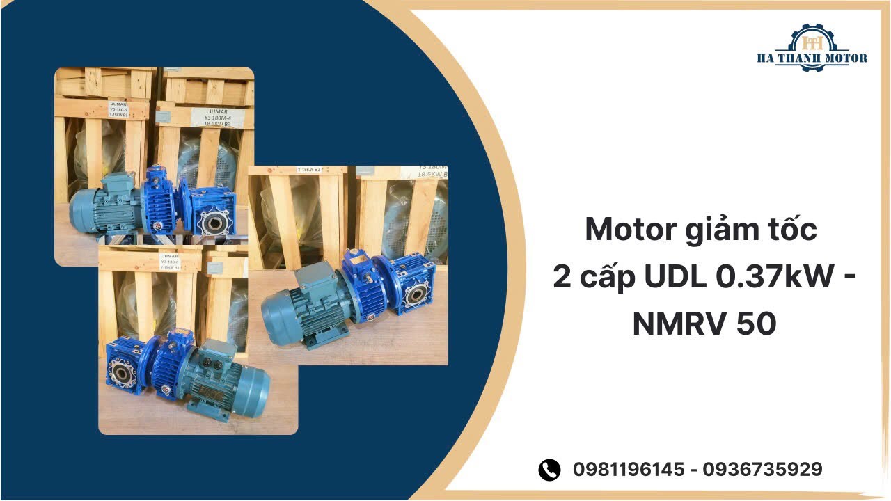 Motor giảm tốc 2 cấp UDL 0.37kW - NMRV 50 - Hà Thanh Motor