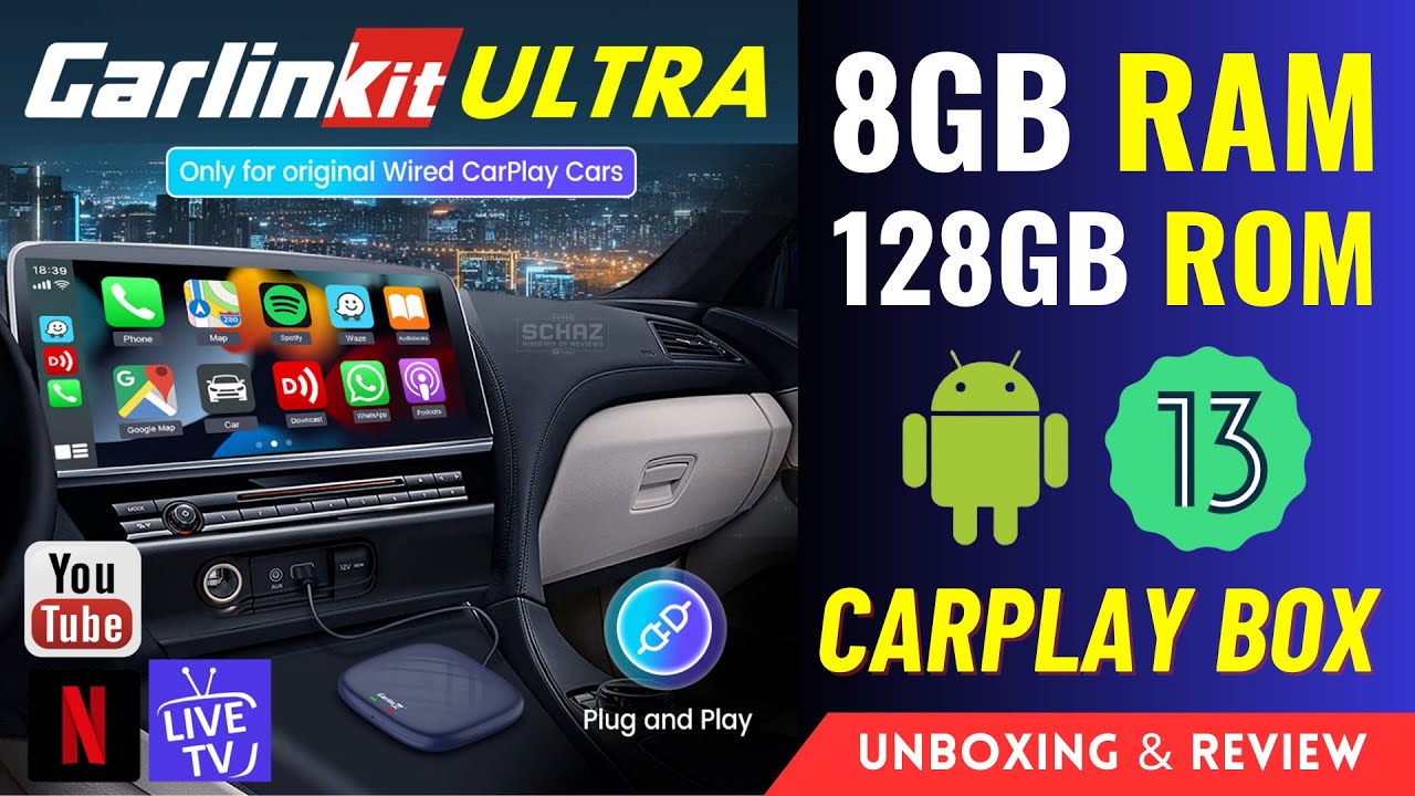 Мощный адаптер Carlinkit ULTRA MAX Smart CarPlay AI Box с 8 ГБ ОЗУ и Android 13: обзор и распаковка