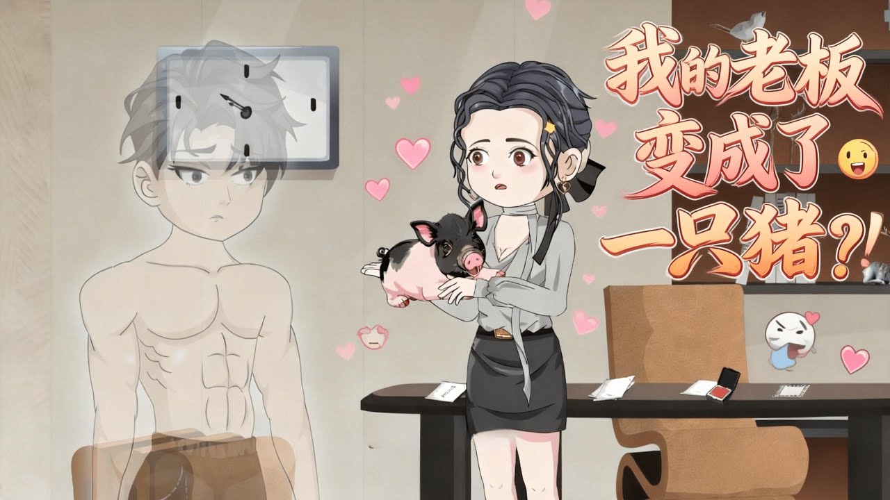 🐖卫筱鞠撞见总裁办公室跑出一只粉嫩嫩小猪：这猪哪来的？还穿总裁同款西装裤？#沙雕剧情 #漫畫