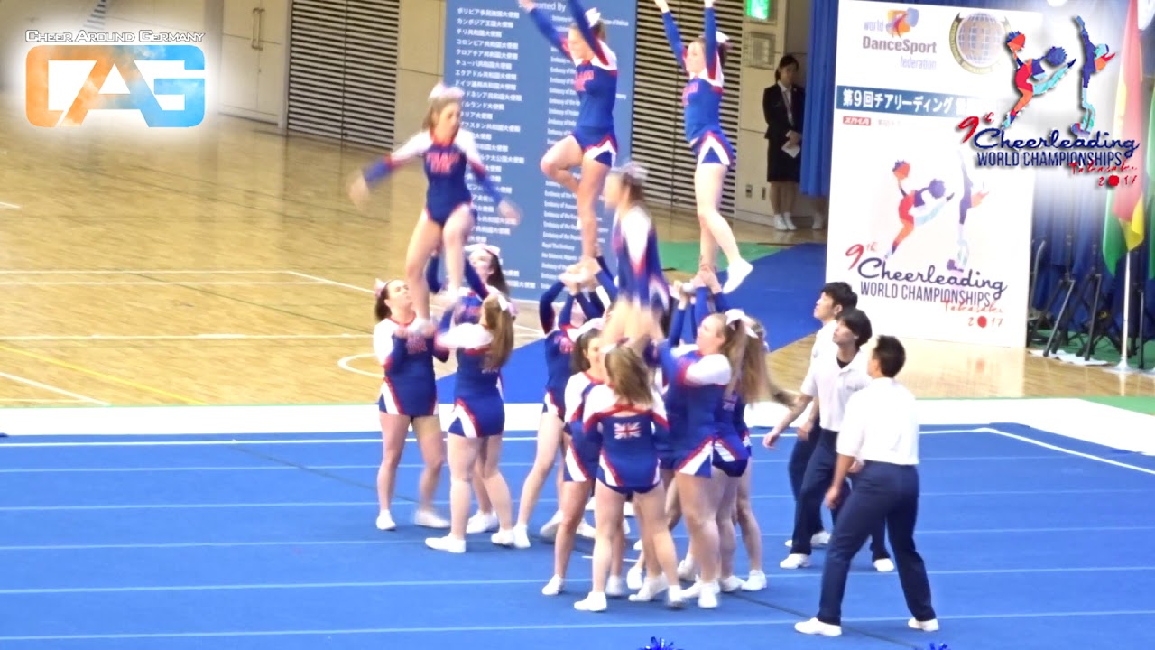 Team United Kingdom All Female Senior at CWC Day 1 Cheerleading World Championships 2017 in Takasaki