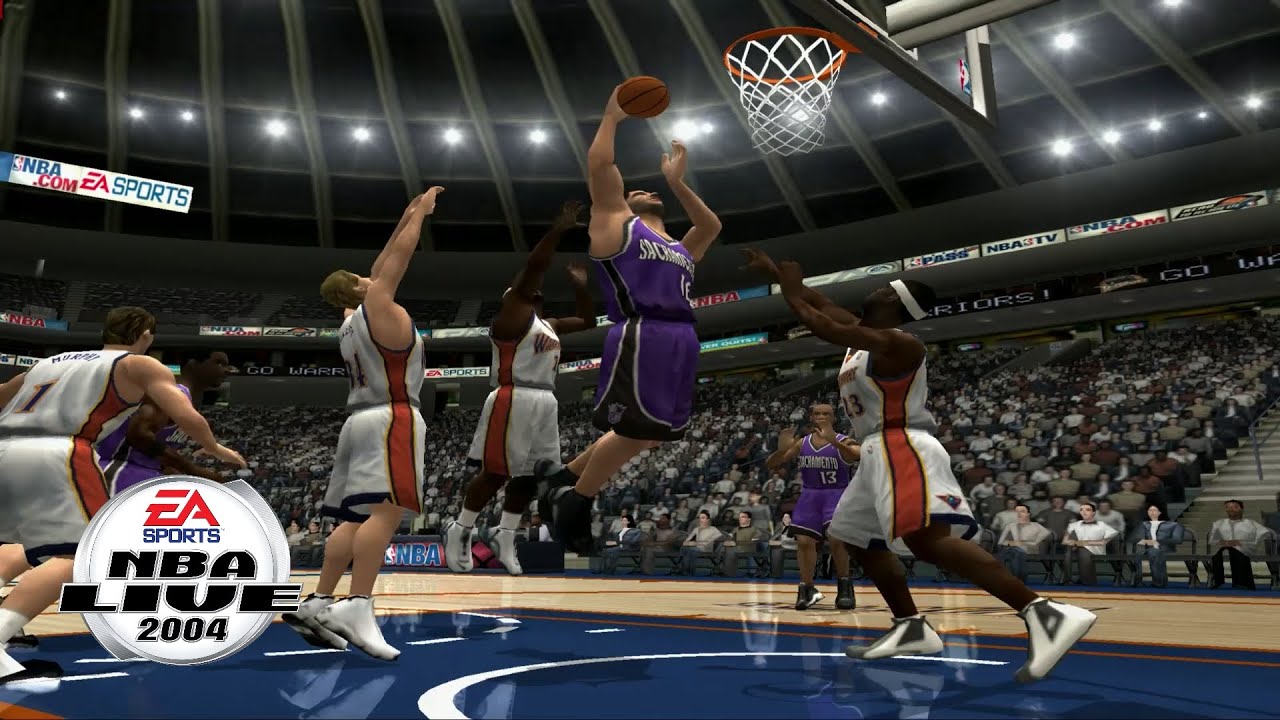 NBA Live 2004 (PS2) - Warriors vs. Kings - Highlights - NLSC Online Co-Op
