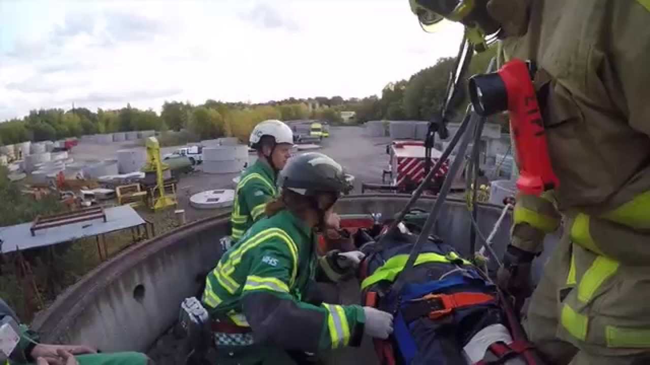 Shropshire Fire Fighters and WMAS HART Sewer Rescue Drill