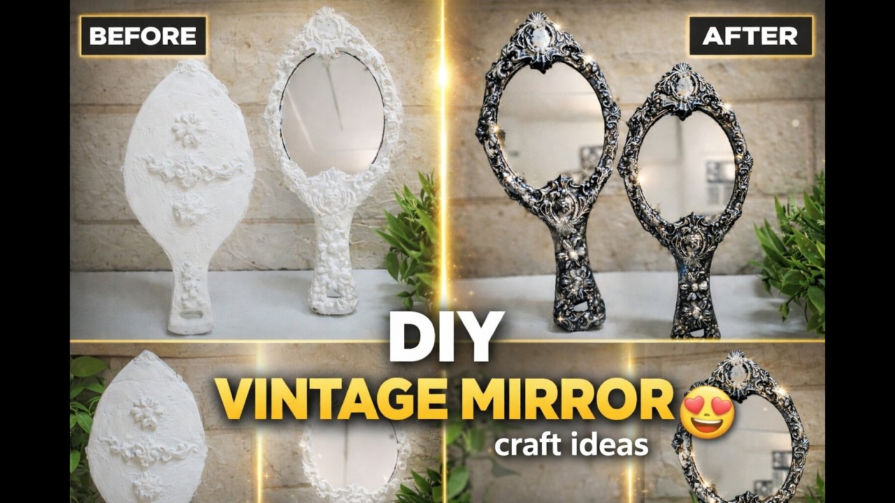 DIY Vintage Hand Mirror Craft Ideas | Decorative Antique Mirror | Easy Craft at Home