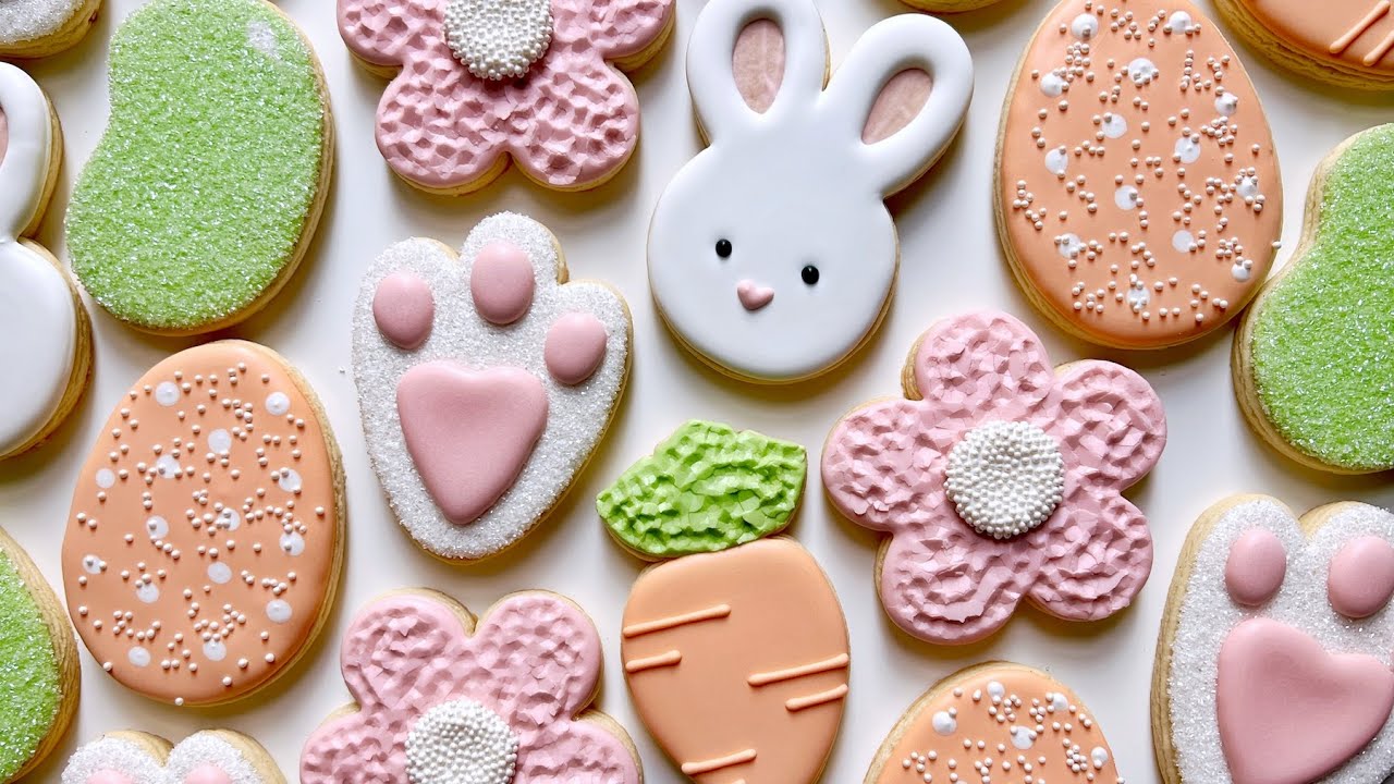 EASTER BUNNY COOKIES | Satisfying Cookie Decorating with Royal Icing