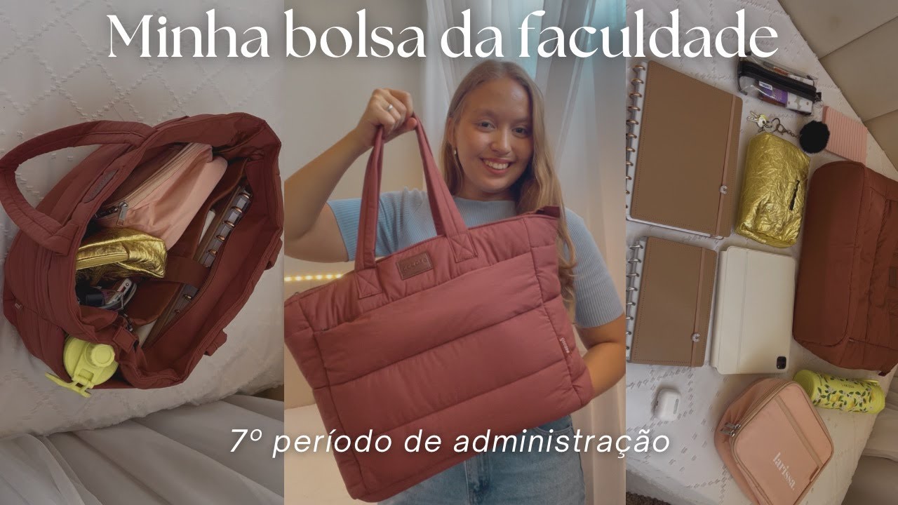 O QUE EU LEVO NA MINHA BOLSA DA FACULDADE | Tote Puffer Gocase