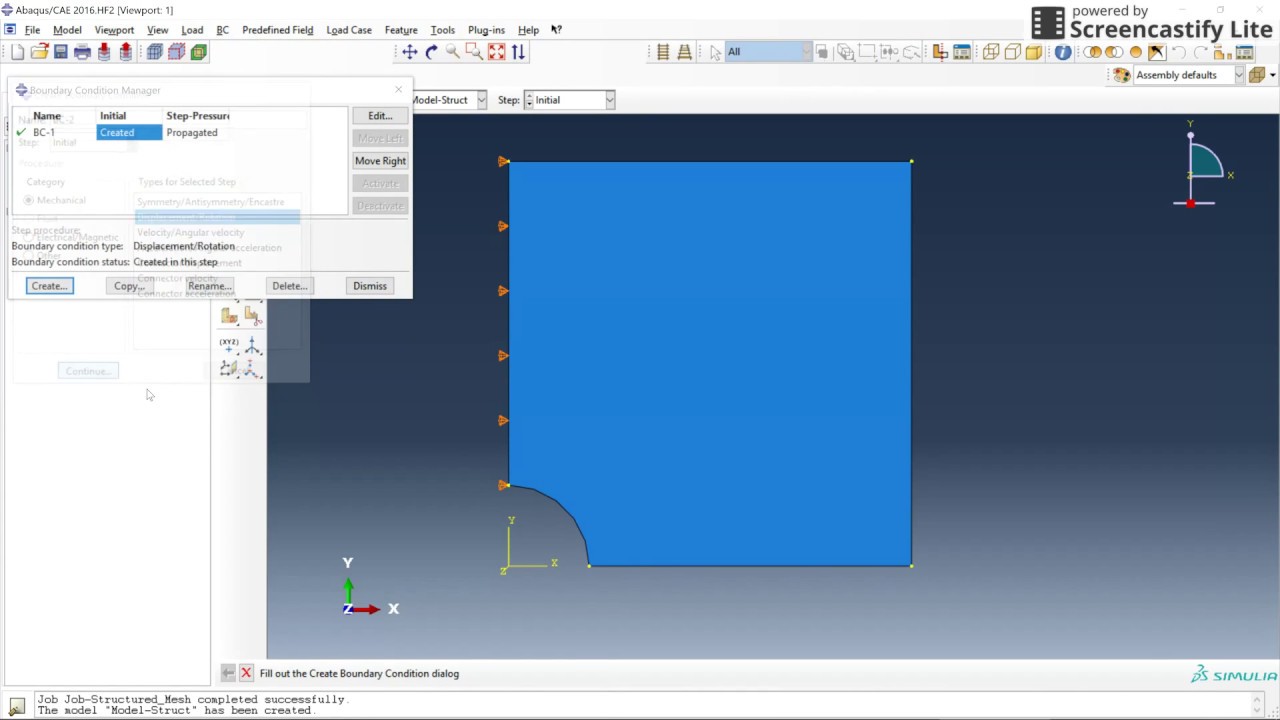 Abaqus  BasicsTutorial 2: Structured Mesh and Symmetry Condition - Plate with a hole