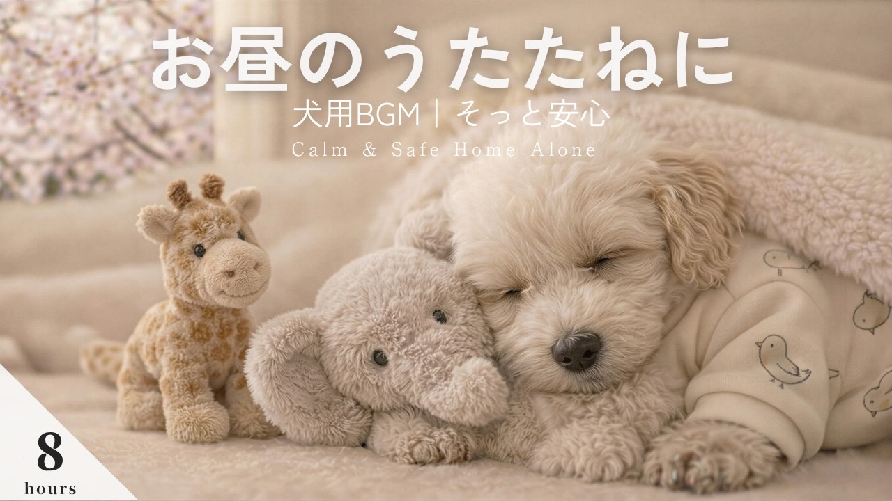 犬のためのリラックス音楽｜午後のうたたねに静かに休める犬用BGM｜8時時間｜Dog Music for Relaxed Afternoon Nap｜Calm Rest at Home｜8 Hours