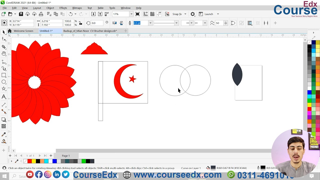 14 Coreldraw Combine Weld Trim Simplify Group Boundary Tutorial In Pashto 2026 | Complete Training