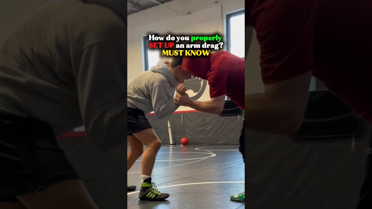 Coach Brewer shows how to set up the arm drag the right way for clean scores | Rhino Wrestling
