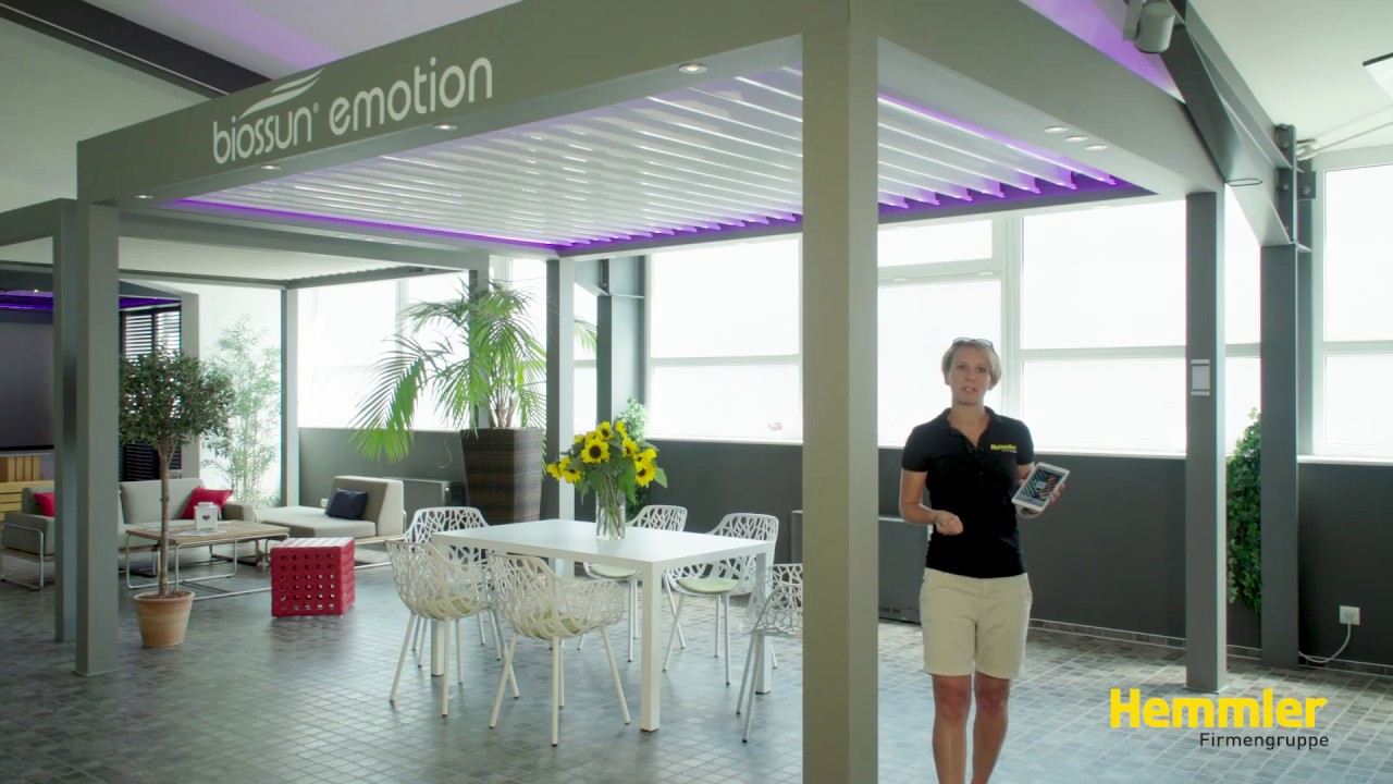 Lamellendach-Pergola BIO e-MOTION mit einzeln ansteuerbaren Lamellen