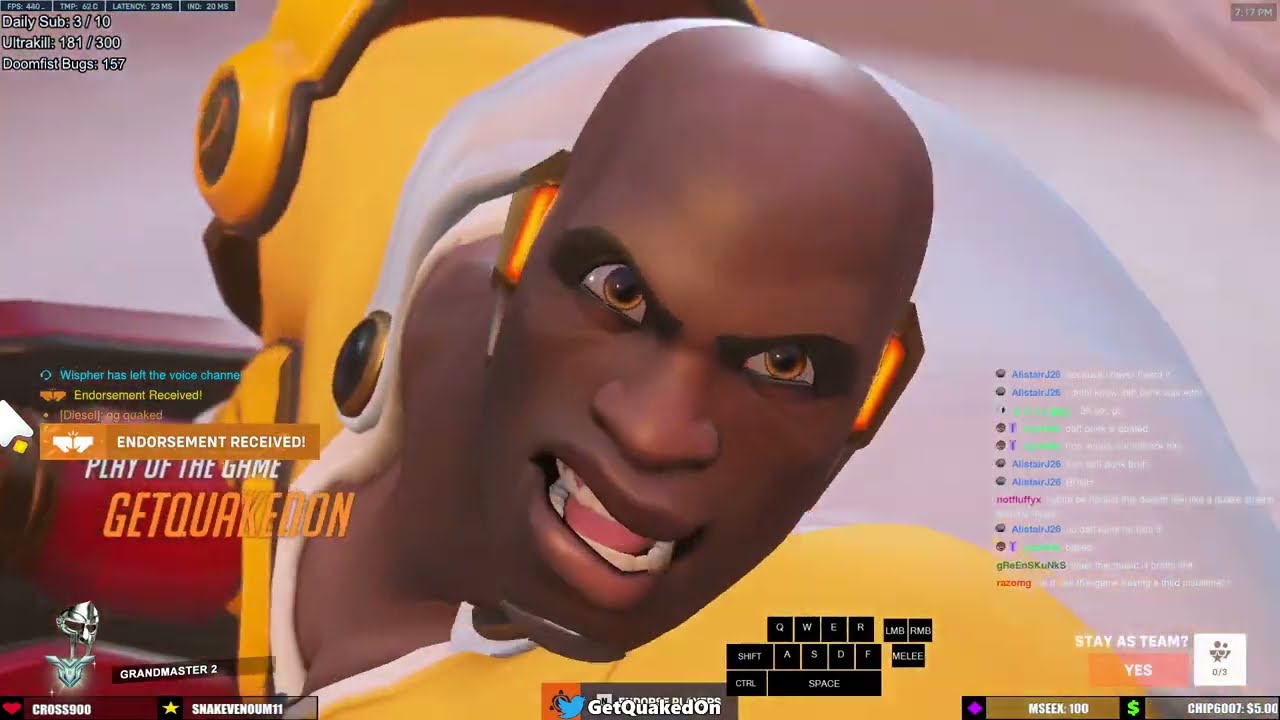 POTG! GETQUAKEDON IS #1 DOOMFIST! GETQUAKEDON DOOMFIST TOP 500 GAMEPLAY OVERWATCH 2 SEASON 7